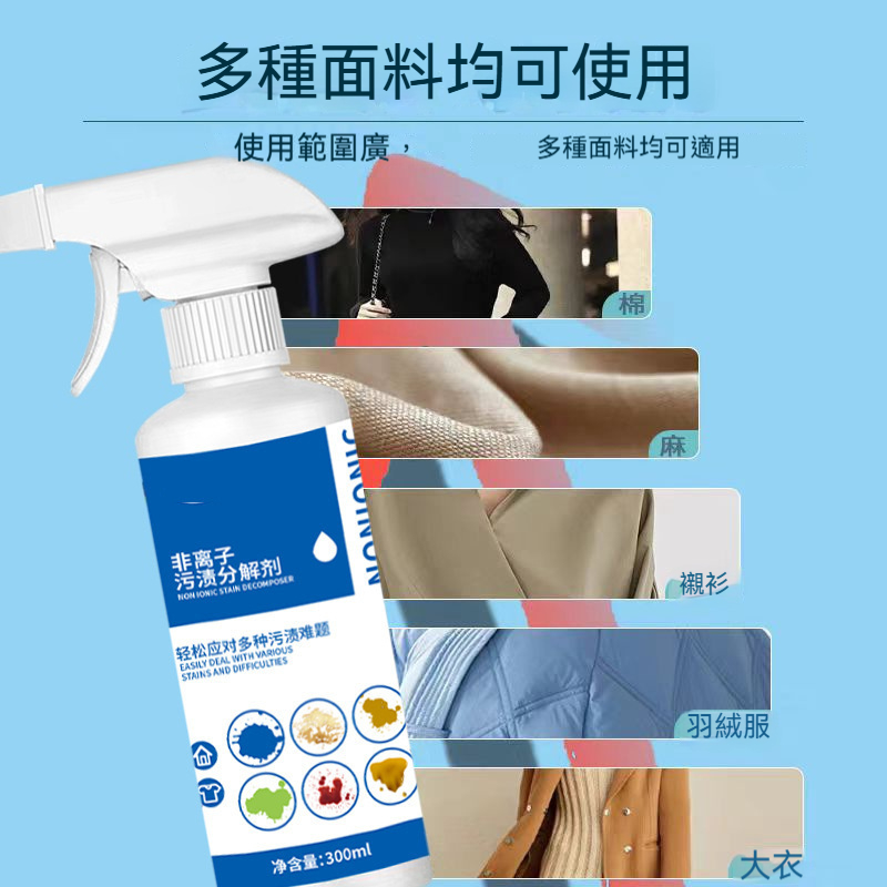 【去污黑科技】非離子污漬分解劑，一劑搞定頑固汙漬，深層清潔，煥新亮白，衣物煥然如新